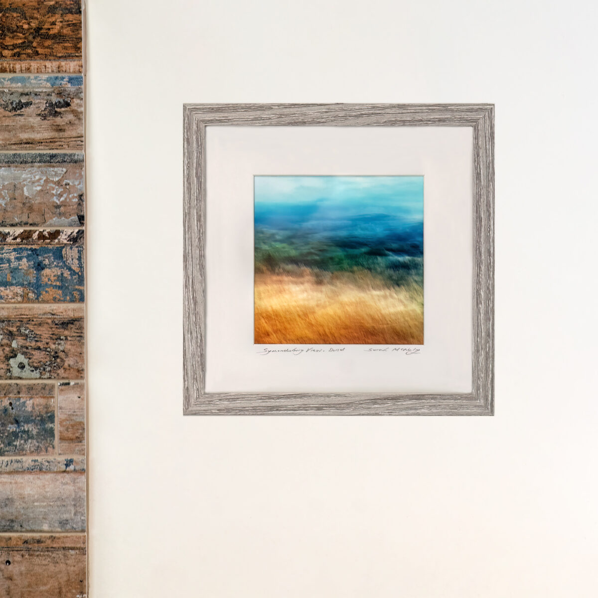 Symondsbury View small digital art framed print of Symondsbury in Dorset