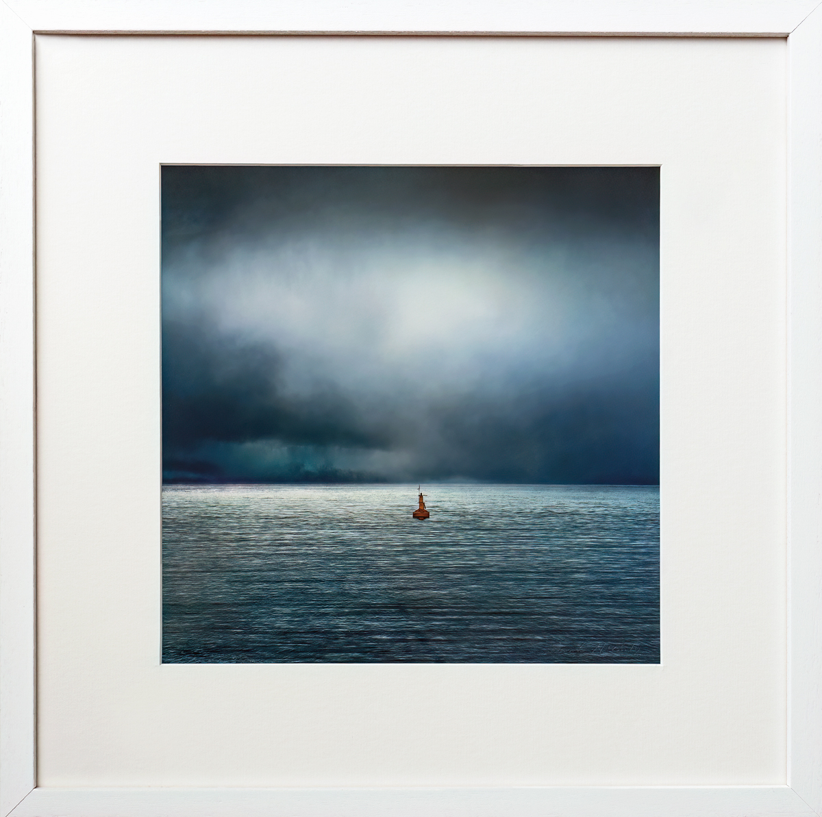 Approaching Storm is an atmospheric coastal framed fine art print of an approaching storm at West Bay in Dorset