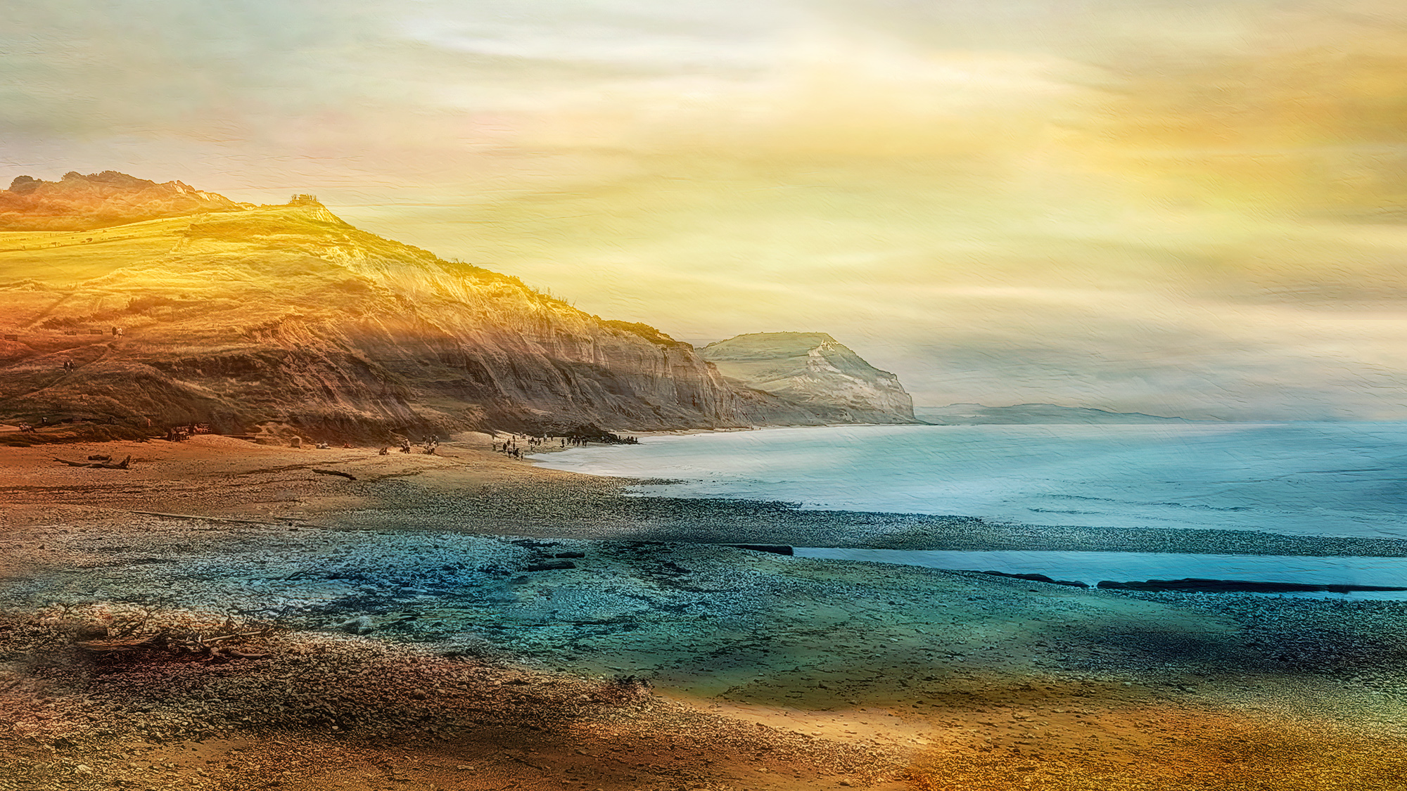 Golden Cap. Limited Edition Fine Art Print, Charmouth, Dorset.