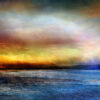 Ebb and Flow is a Contemporary and painterly Seascape of a dramatic Dawn at Golden Cap in Dorset.